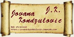Jovana Kondžulović vizit kartica